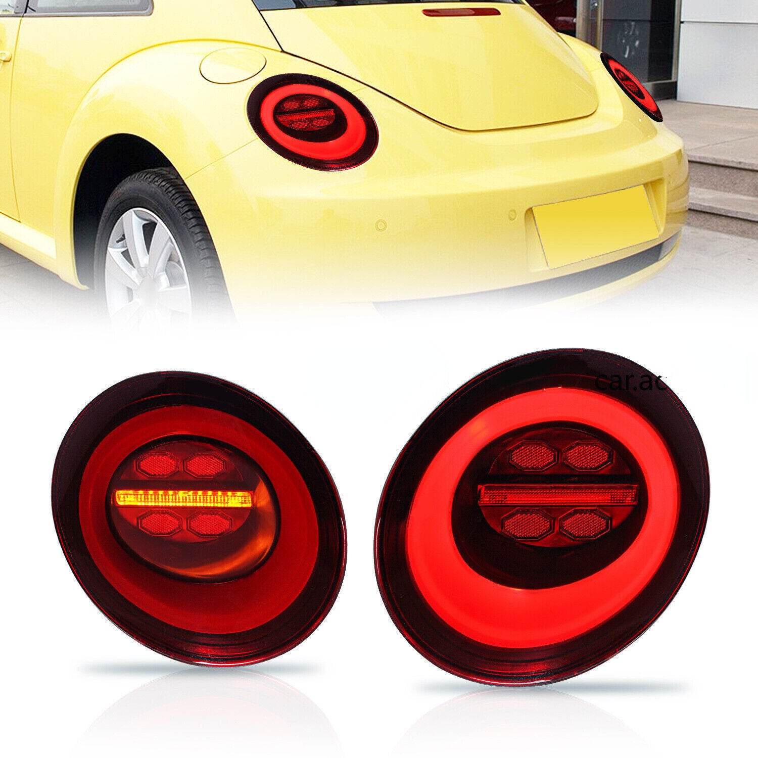 Pair LED Tail Lights w/Sequential Turn Signal Rear Lamps For Beetle 2006-2012
