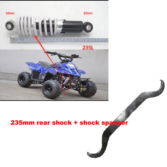 235mm rear shock absorber with wrench suitable for four-wheel off-road vehicles, 4-wheel go-karts, and all-terrain vehicles.