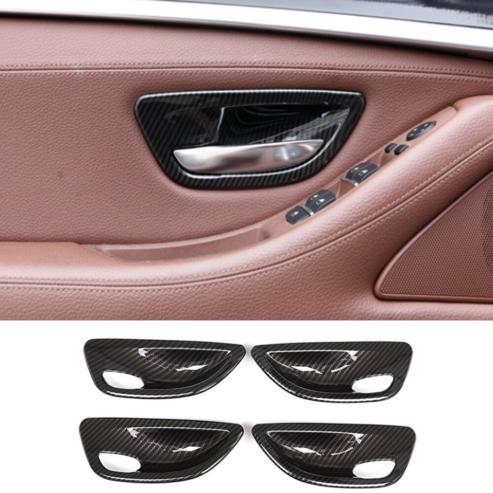 Carbon Fiber ABS Door Handle Bowl Cover for BMW 5 Series F10 520 525 528 2011-17