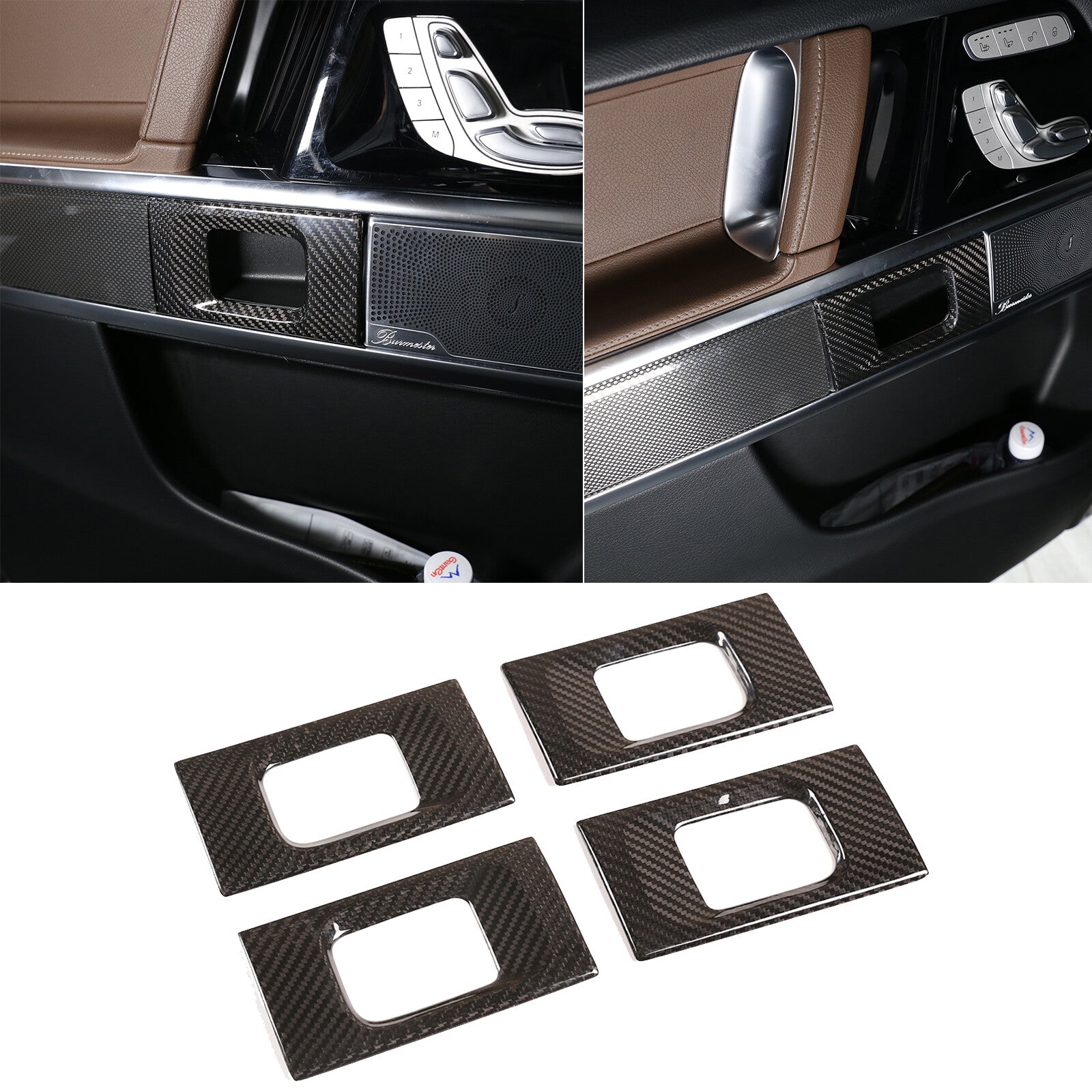 carbon fiber interior door handle frame trim for G-Class W464 (2019-2023) n