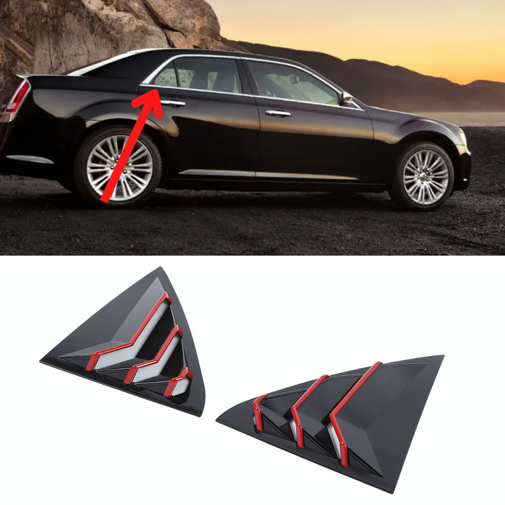 13-20 for Chrysler 300 300C Accessories Real Window Louver Shutter Black ABS B n