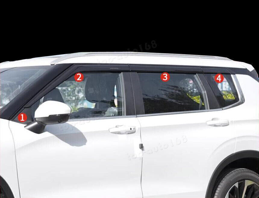 Black Window Visor Vent Shades Sun Rain Guard B For Outlander 22-2024 n