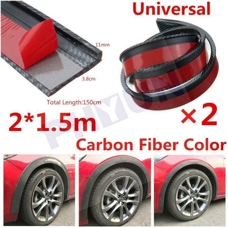 Carbon Look Car Fender Lip Flashing Wheel Molded Decorative Protective Film Universal 2X 59- n