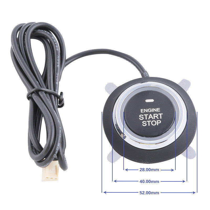 12V push-button car engine ignition/stop system, automatic keyless entry alarm clock, black. n