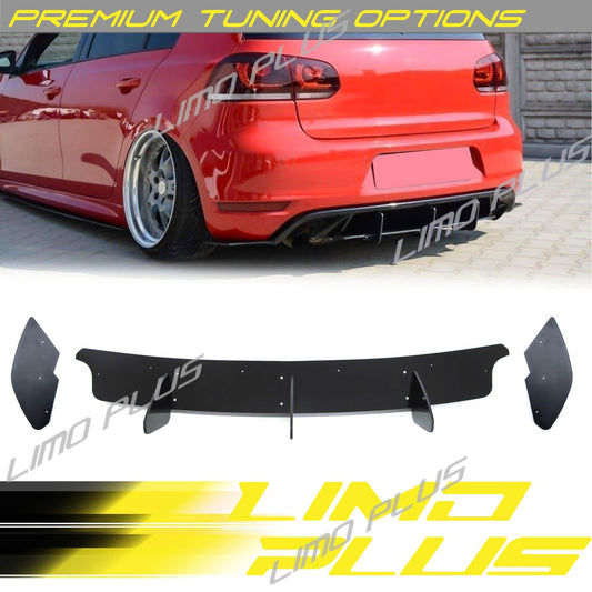 for VW for Golf 6 MK6 GTI 2010-2014 Rear Bumper Lip Diffuser 3 Fin Valance Spoiler Q