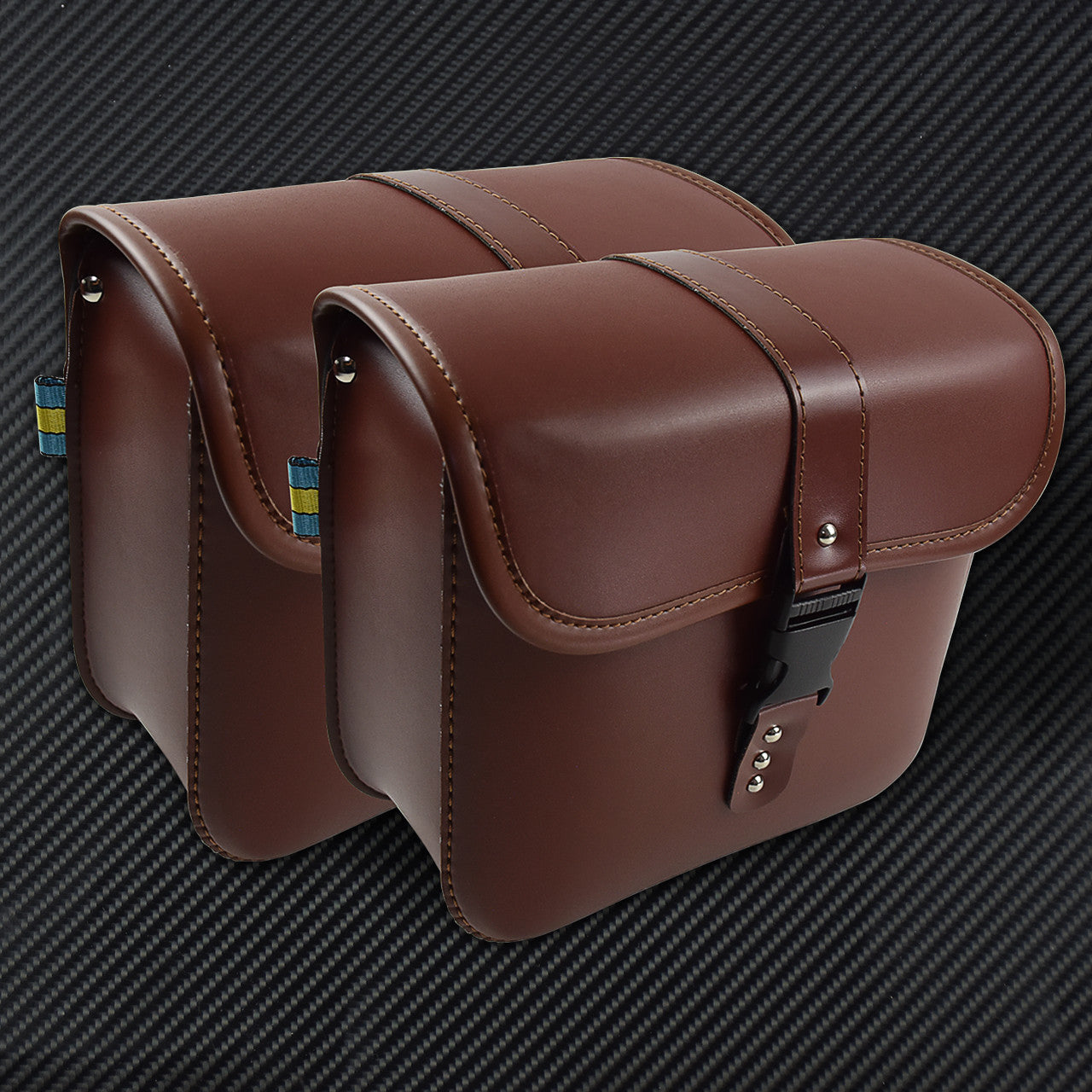 Motorcycle Saddle Bag Bike Side Storage Tool Luggage Fit for Harley XL883 Brown Q