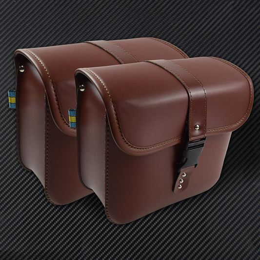 Motorcycle Saddle Bag Bike Side Storage Tool Luggage Fit for Harley XL883 Brown Q