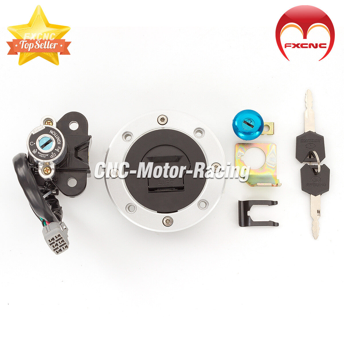 Ignition switch gas cap key suitable for Suzuki GSXR1000, GSXR600, GSXR750 (2007, 2008-2015)