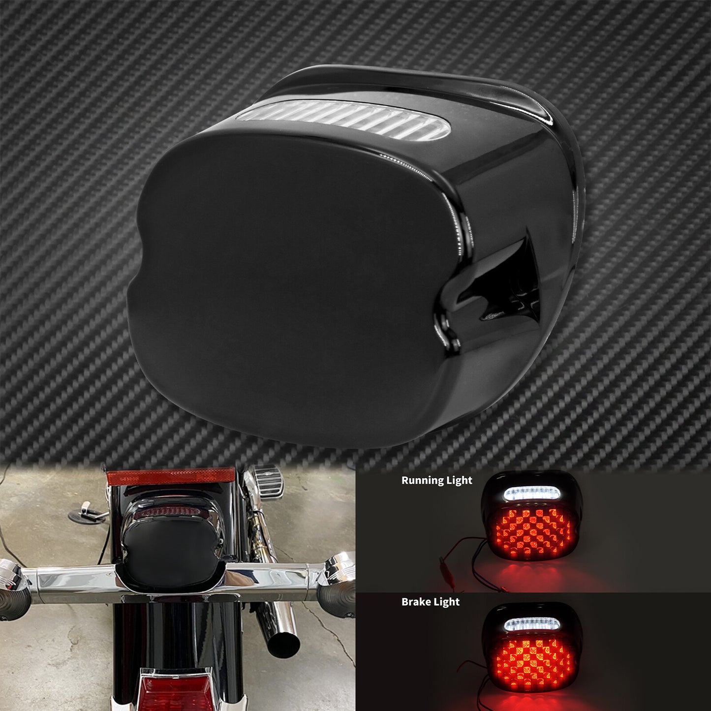 LED Smoke Tail Brake Light Low Profile Fit for Harley Dyna Road King XL 833 1200