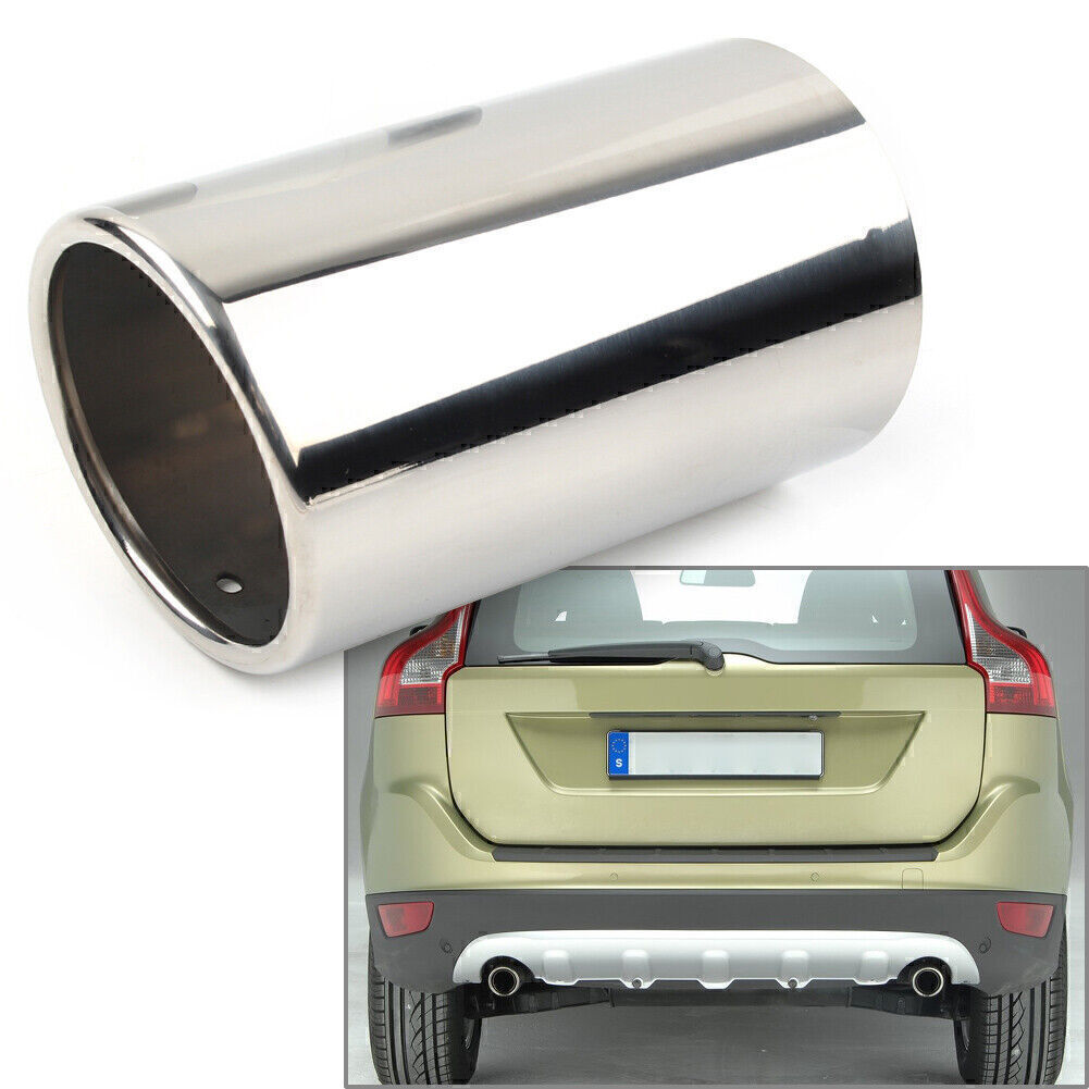 Silver Stainless Steel Car Exhaust Muffler Tip Tail Pipe for VOLVO S60 V60 XC60