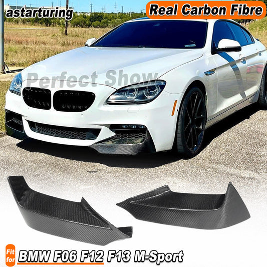 for BMW 6 Series F06 F12 F13 M-Sport 12UP REAL Carbon Front Bumper Splitter Lip