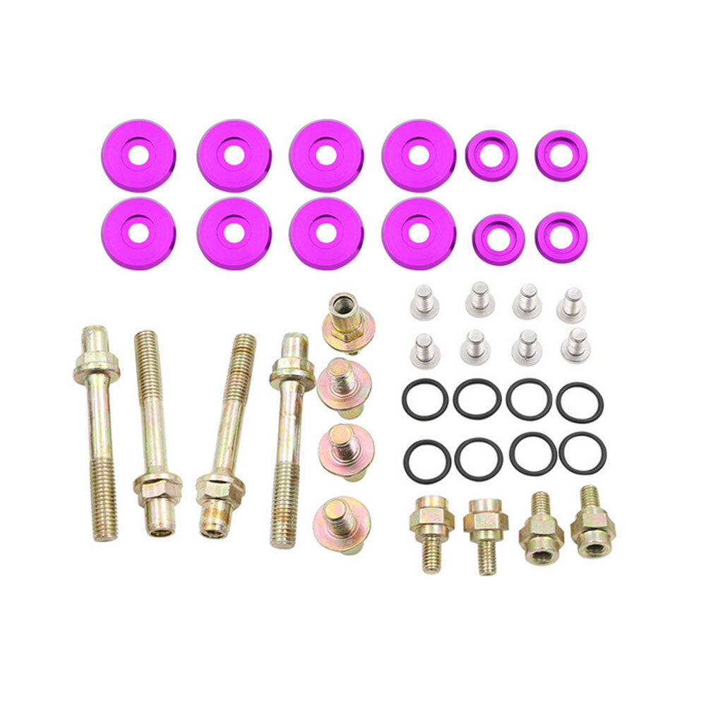 B-SERIES ALUMINUM Engine VALVE COVER WASHER SEAL BOLT NUT KIT B16 B18 Purple Q
