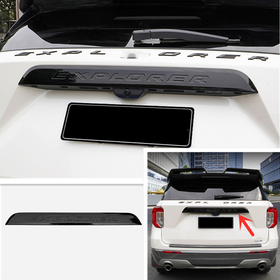 for ford  Explorer 2020-2022 Glossy Black Rear Trunk Lid Molding Cover Trim Decor