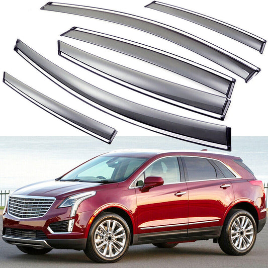 6X Sun Rain Guard Window Visor Vent Shade Wind Deflector for 17-24 for Cadillac XT5