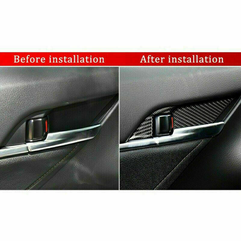 Real Carbon Fiber Inner Door Handle Bowl Cover Trims for Toyota for Camry 2018-2023