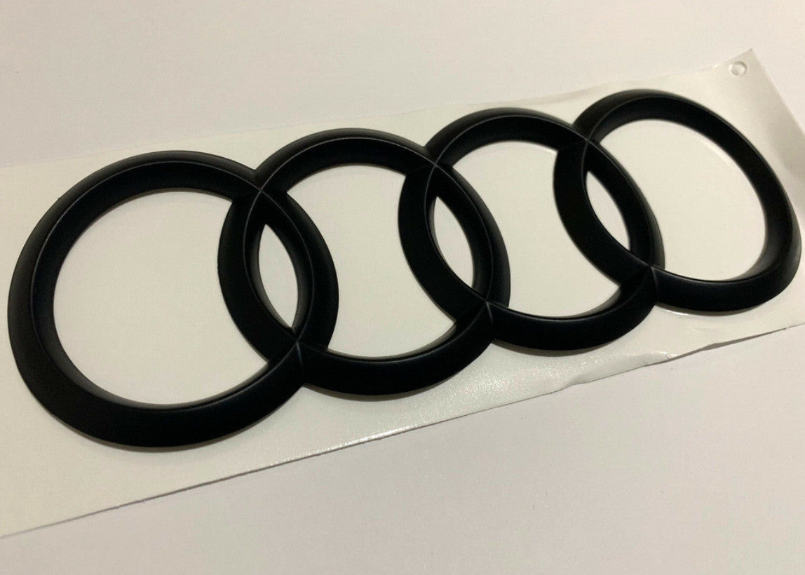 for Audi TTRS TTS TT Badge Curved Ring Rear Boot Sticker Badge Matte Black 2016+