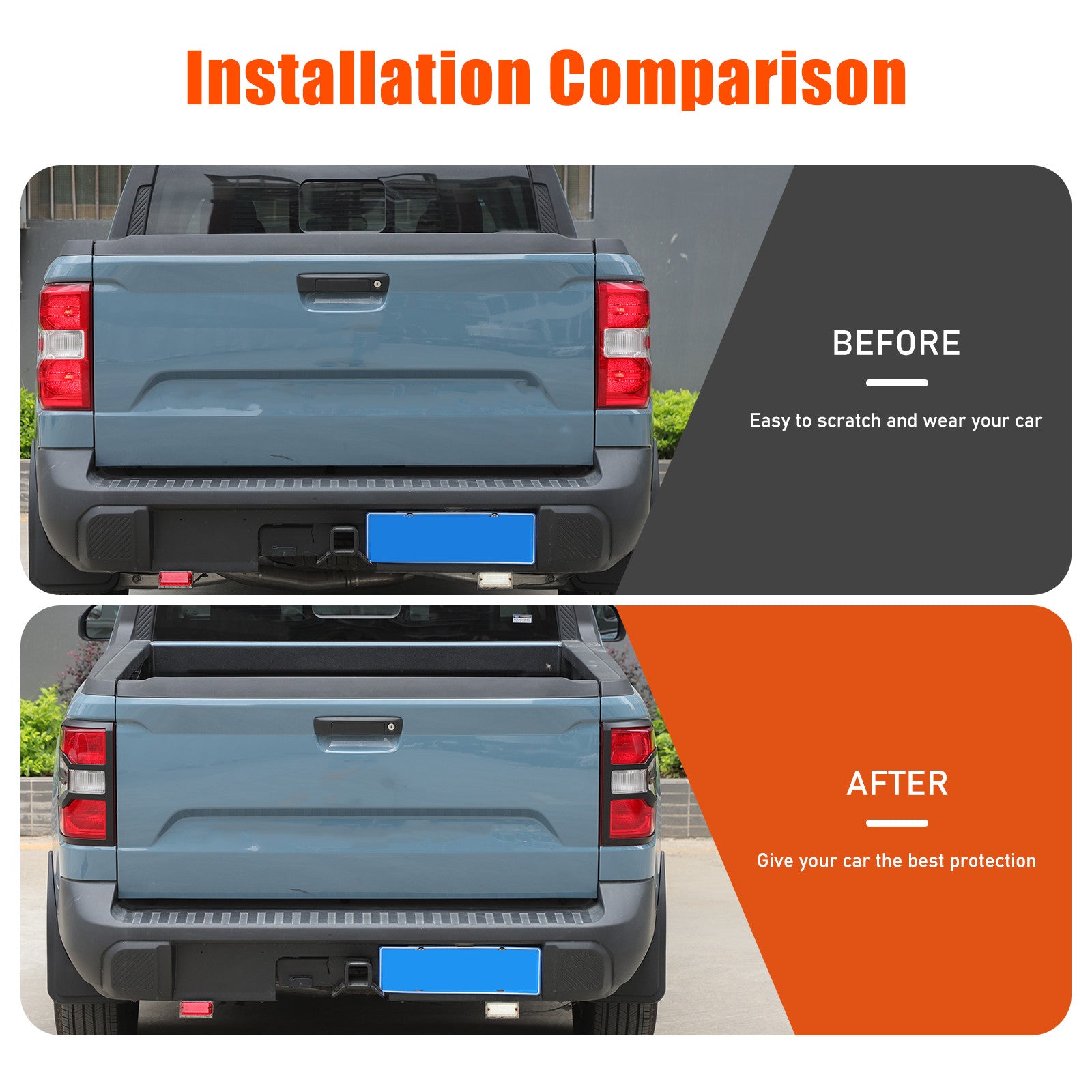 Matte Black Rear Taillight Trim Covers  for ford  Maverick 2022-2024