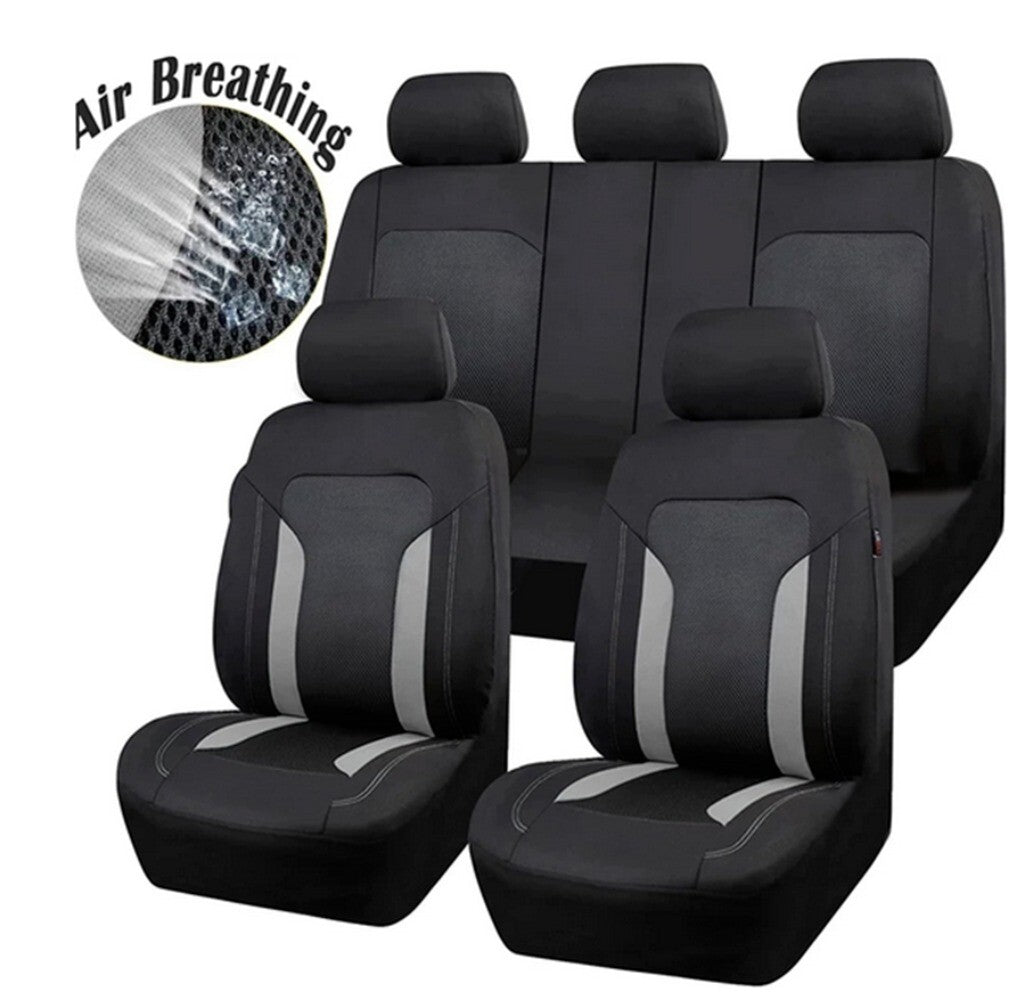 Front Rear Car for Seat Covers Full Set Cushion Fabric Protector Universal Black New n