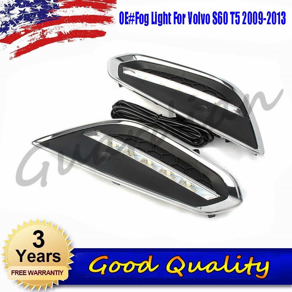 DRL fog lights and front bumper LED daytime running lights for Volvo S60 T5 (09-13)
