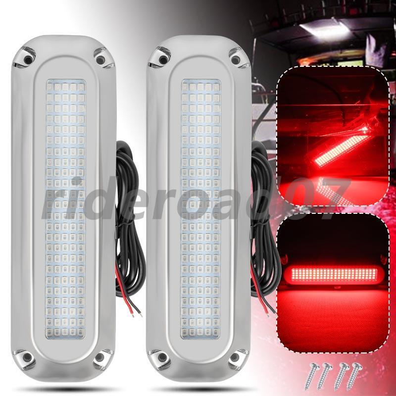 2PCS Red 120 LED Oval Stop Turn Signal Tail Brake Light Side Trailer Truck