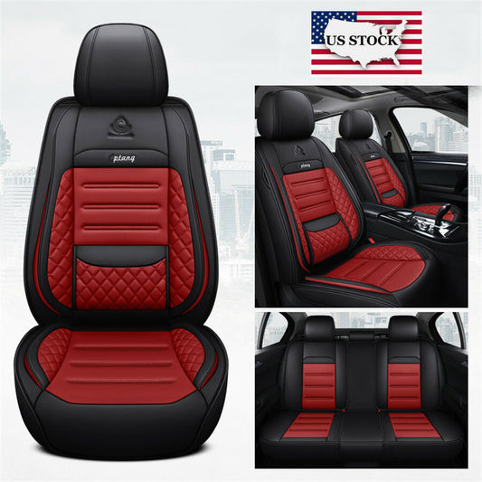 Universal 5- for Seat Car for Seat Covers Set Breathable Fiber Leather Full Surrounded US Q
