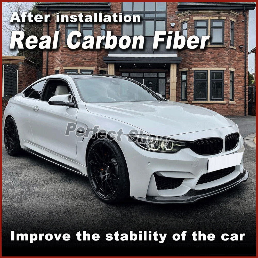 Fit for BMW M4 F82 F83 2014-2017 REAL Carbon Side Skirts Spoiler Extension Lip