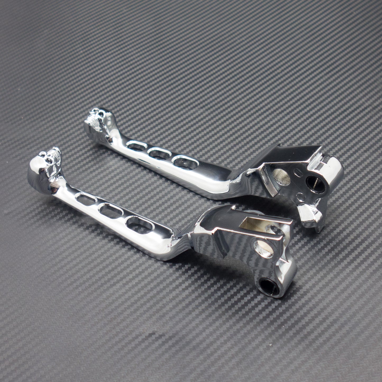Pair Chrome Skull Brake Clutch Lever for Harley Softail Night Train Dyna Q