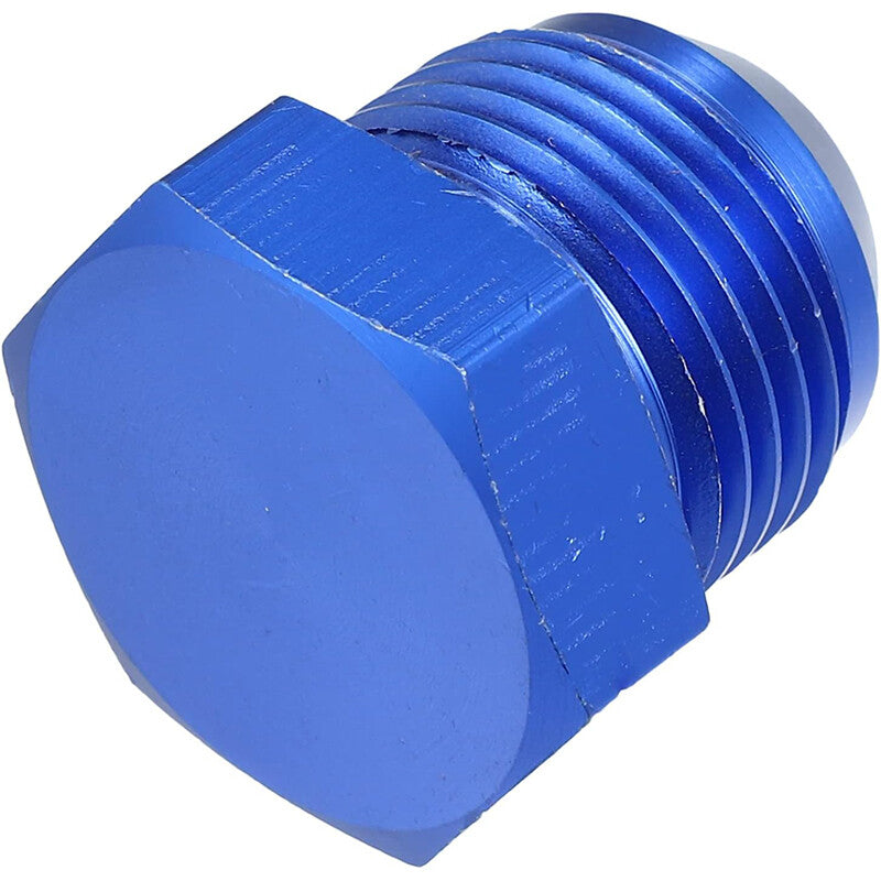 12AN Male Flare Bolt Blanking Plug End Cap Lock Nut Fitting Adapter Hex Blue