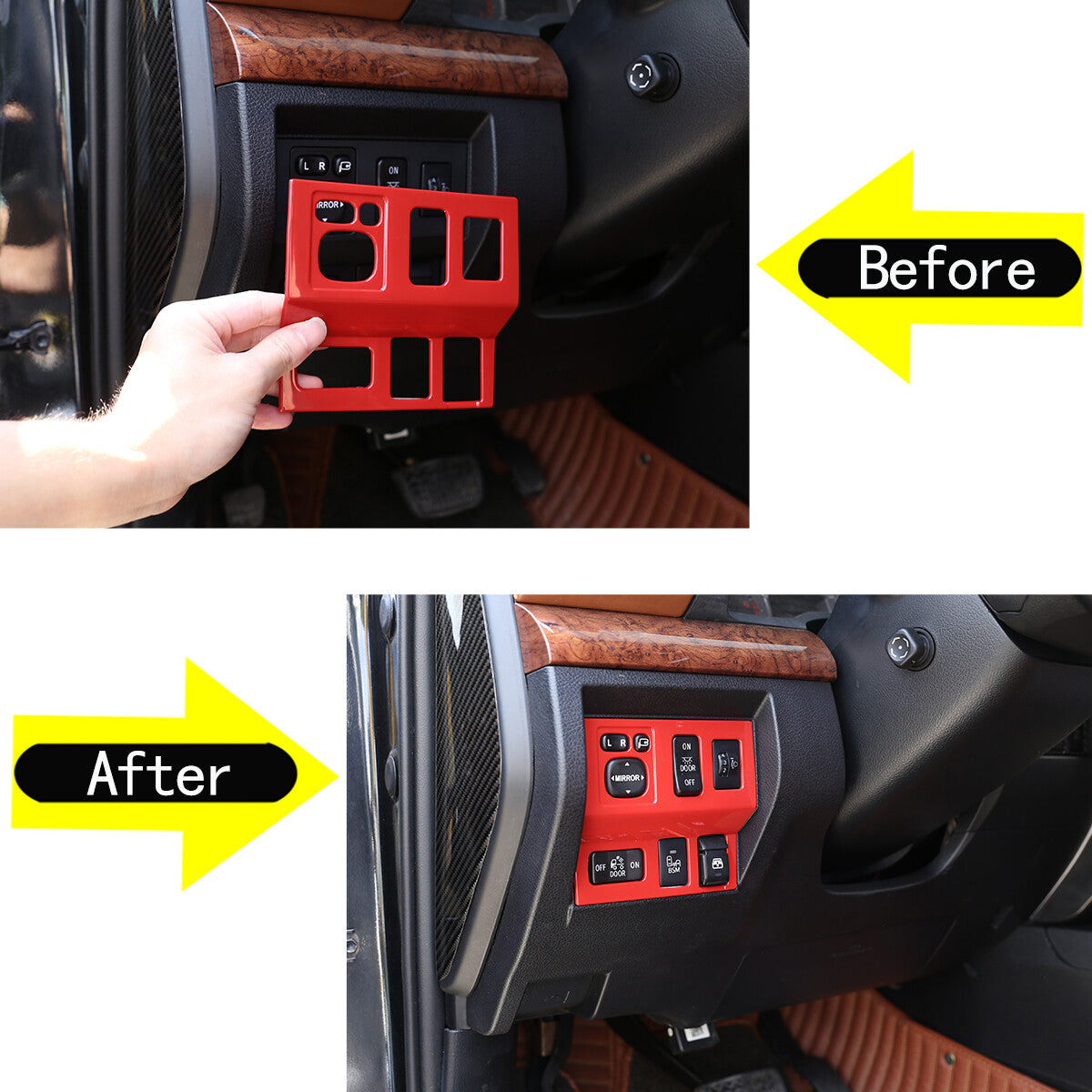 For Tendera 2014-2021, red ABS interior headlight switch button cover decoration. n