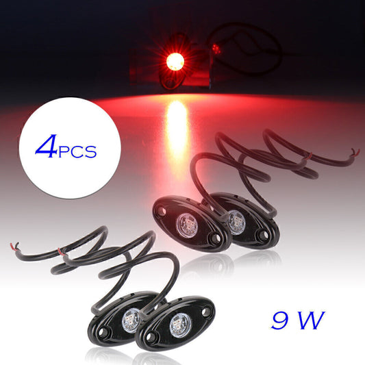 Red LED Pods Rock Lights for JEEP Off Road ATV SUV Truck Car Under Body Q