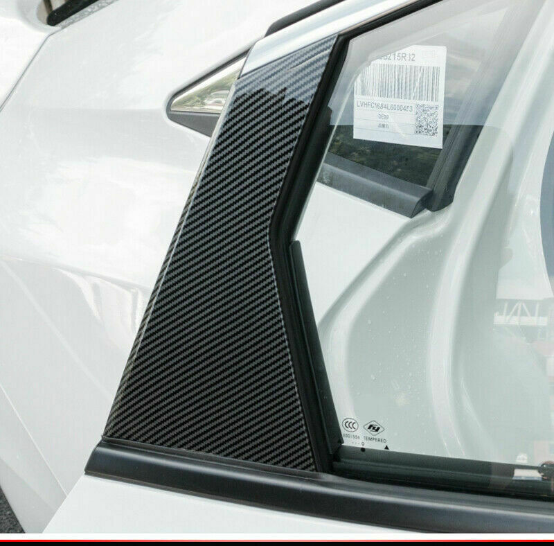 6Carbon Fiber ABS Exterior Window B-pillar panel for HONDA for Civic 10th 2016-2021