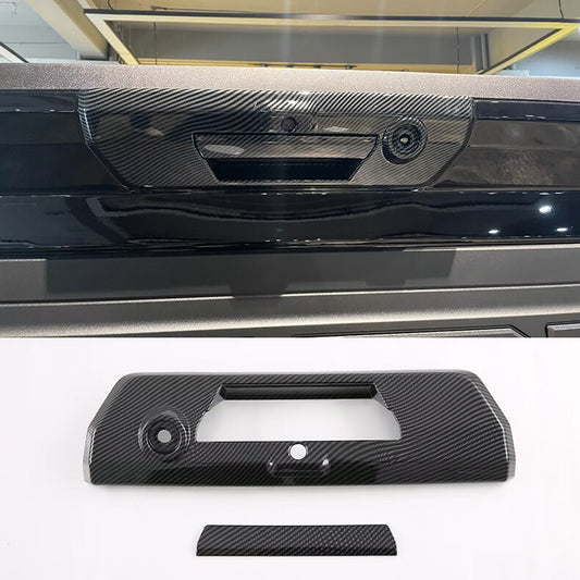 for Ford F150 2021-2023 Carbon Fiber Rear Door Tail Tailgate Handle Cover Trim