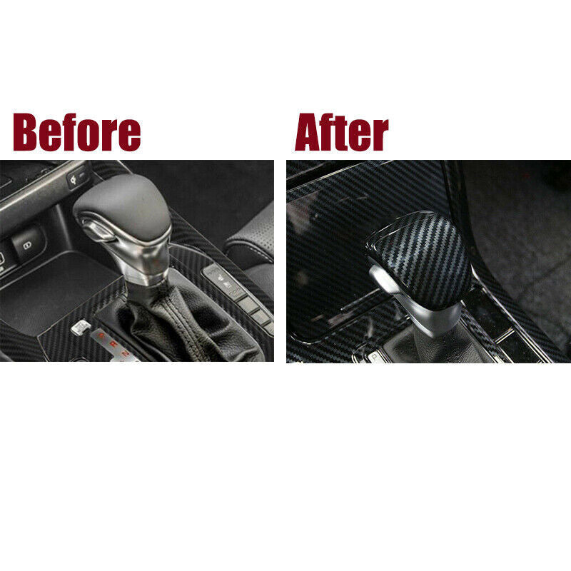 Carbon Fiber Interior Gear Shift Knob Cover Trim Cap for Kia Forte/K3 2019-2021 Q