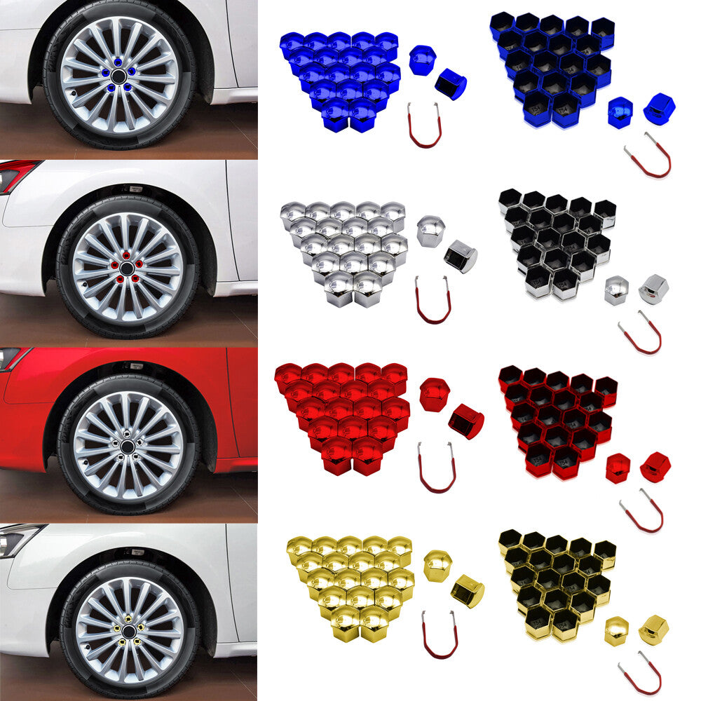 20PCS Golden 17mm Car Wheel Nut Lug Dust Cover Tyre Bolt Hub Screw Cap Protector Q