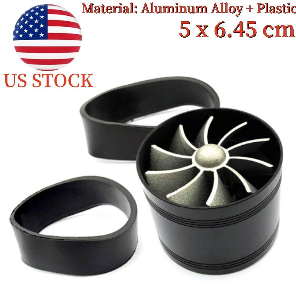 1x Automotive Intake Turbocharger Single Fan Engine Gas Fuel-Saving Turbo Charger Kit n