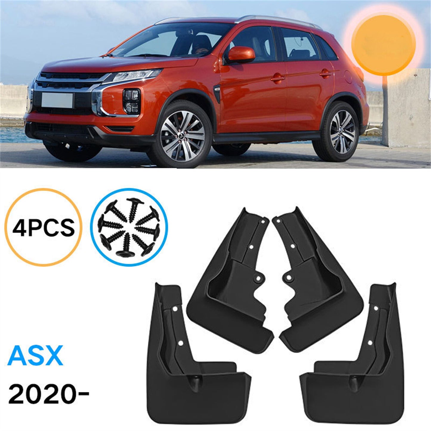 4 PCS For 2020-2023 for Mitsubishi ASX Outlander Sport Car mudguard Flaps Splash