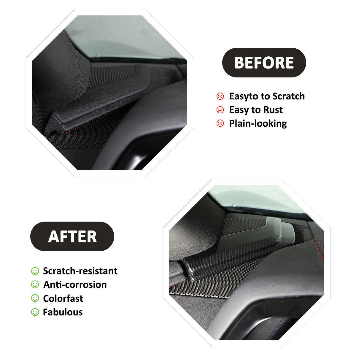Carbon fiber ABS side dashboard speaker cover trim for Corvette C8 Z06 Stingray 2020-2024 n