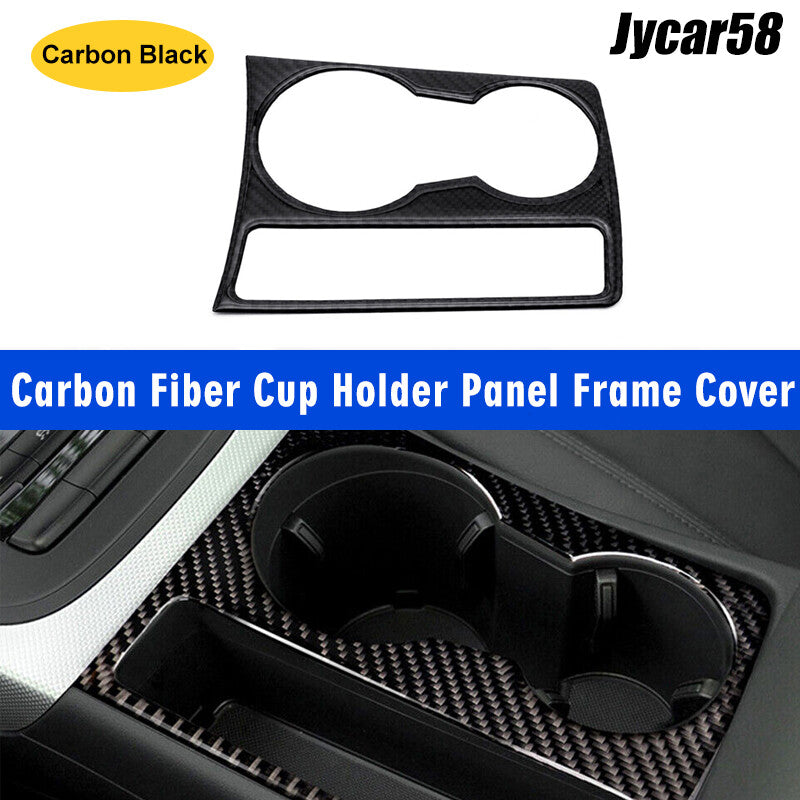 for Audi A4 B8 A5 2009-2015 Carbon Fiber Cup Holder Panel Frame Cover Trim