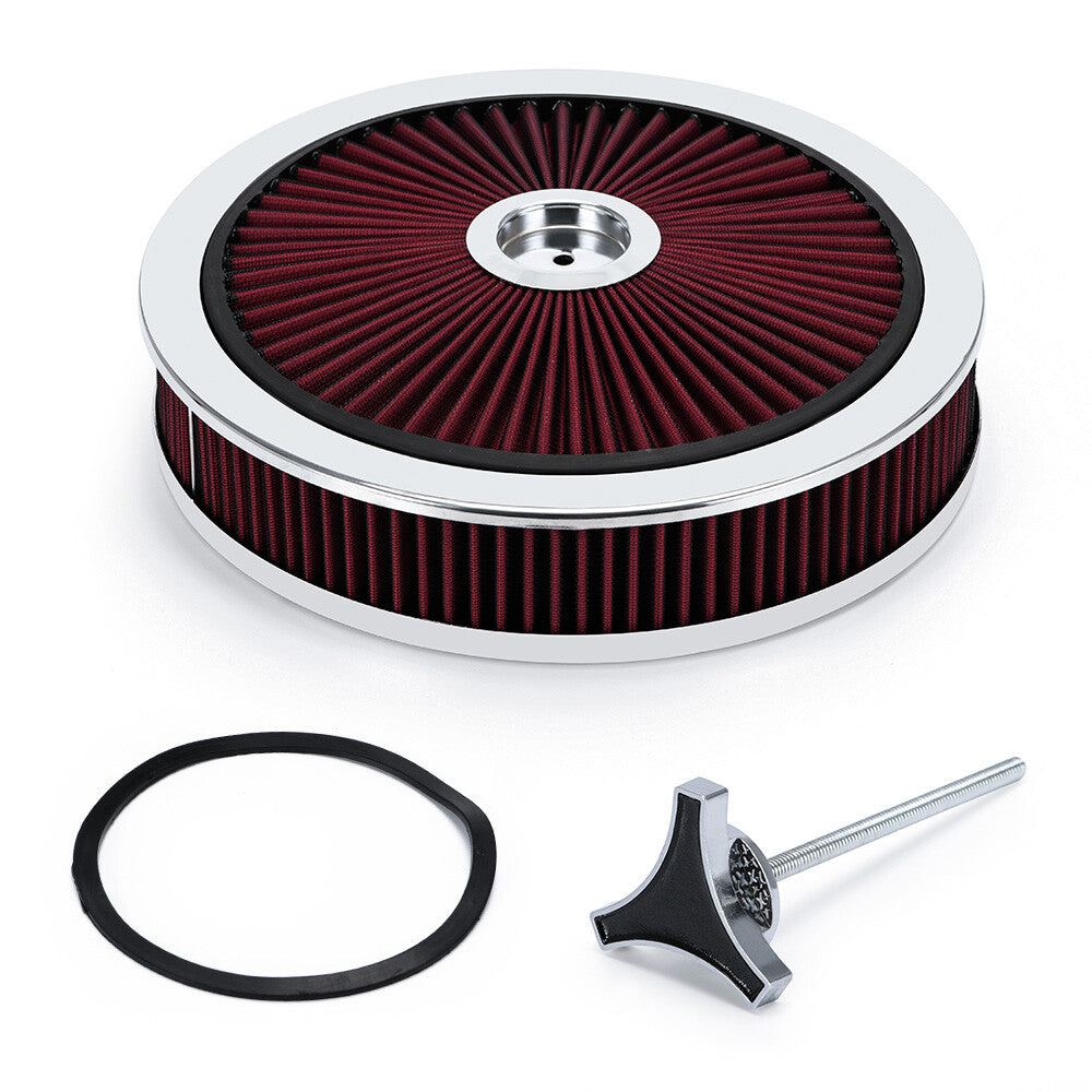 Washable Red Element 14x3 Air Cleaner Assembly Kit For 5-1/8 Inch Neck
