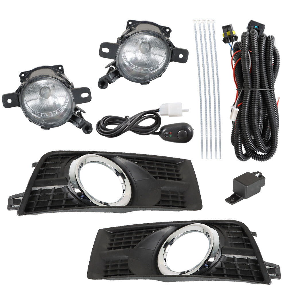 Driver + Passenger Collision Avoidance Fog Lights with Wiring + Switch for Cadillac SRX 2012-2016 n