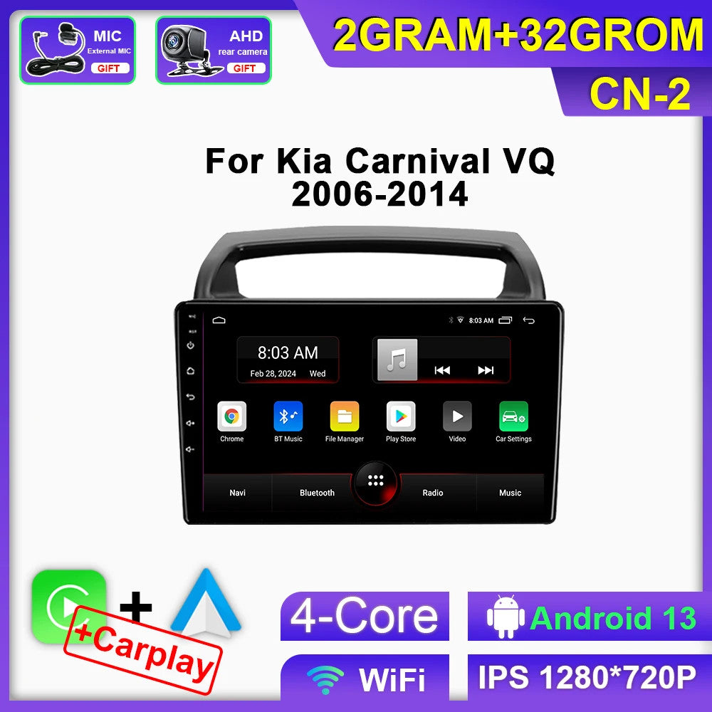 for KIA Carnival VQ Android CarPlay Car Radio GPS Stereo Multimedia Video Player
