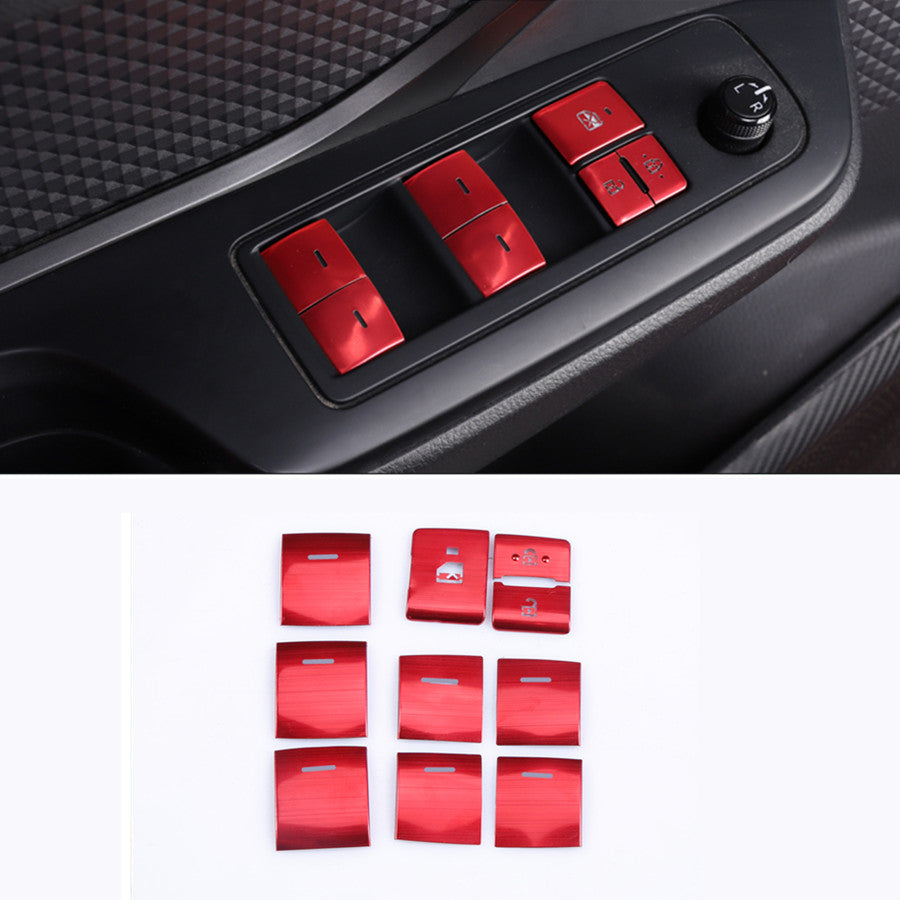 1SET Red Alloy Window Lift Button Switch Cover Trim For 2018-21 CHR C-HR for Toyota