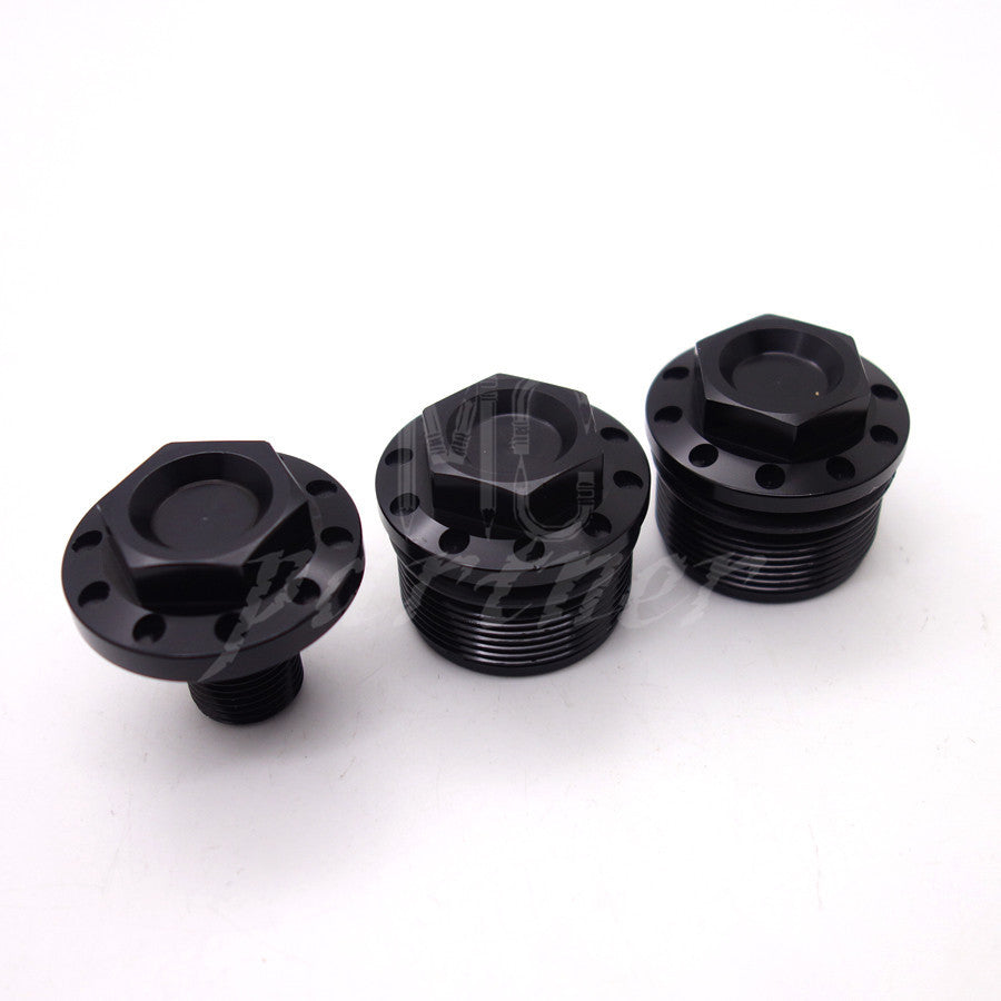 CNC Anodized Fork Tube Cap Bolt W/ Steering Stem Bolt for Harley FXR FXD 883 Q
