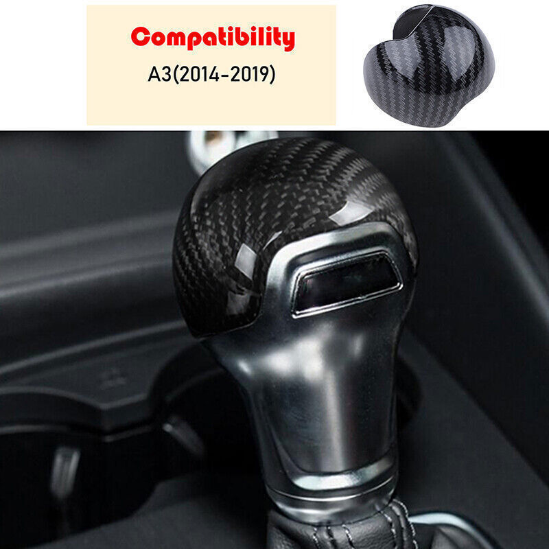 ABS Carbon Fiber Inner Gear Shift Knob Molding Trim Cover for Audi S3 A3 2014-18