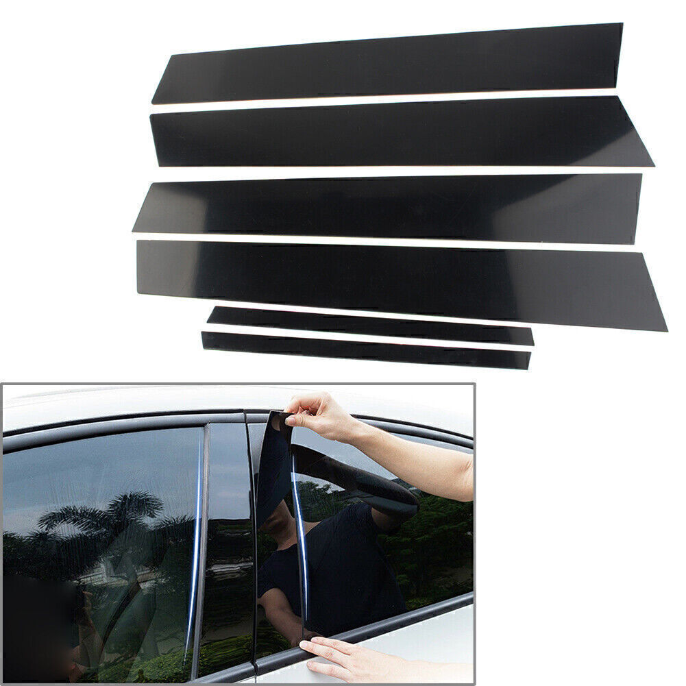 Door Moulding Trim Cover Kit Black Pillar Posts for Honda for Civic 2006-2011 (4dr)