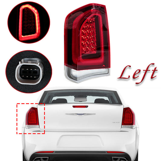 1-piece set of left black taillights for Chrysler 300 2015-2023 LED turn signals