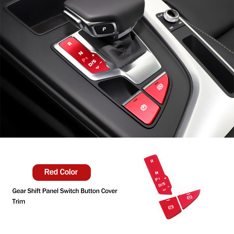 Decorative decals for Audi A4L and A5 2020-up aluminum alloy shift panel button covers - n