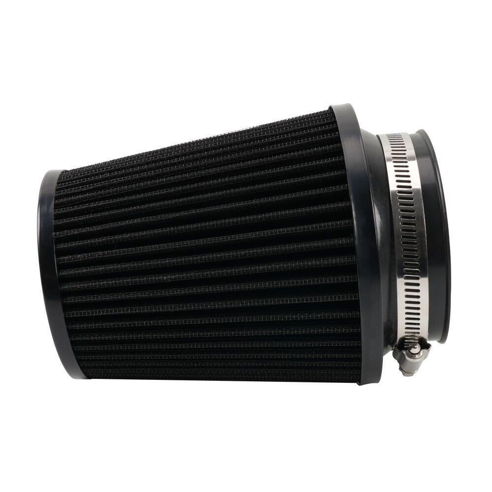 3 76mm High Flow Inlet Dry Air Filter Cold Air Intake Cone Replacement Black Q