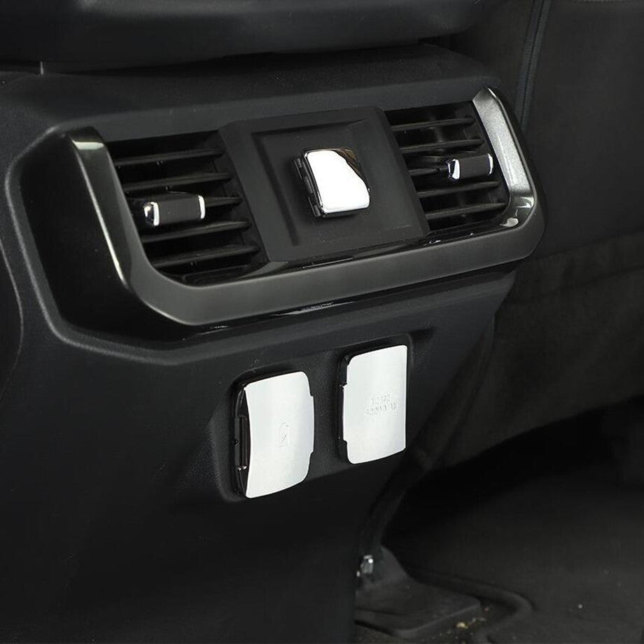 For 2021-2023 F150 ABS Chrome Front&Rear Power/USB Socket Cover Trim v