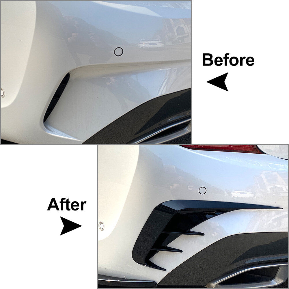 Rear Bumper Canards Lip Splitter Fins for BMW 3-Series G20 2019-2022